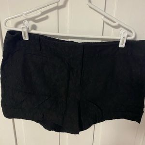 Loft Black Floral Shorts